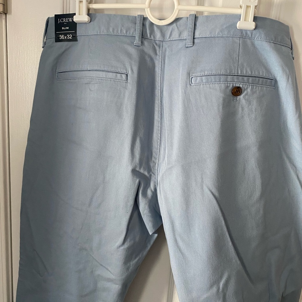 JCREW Men’s Light Blue Chino Pants 36x32 Flex Slim Fit NWT